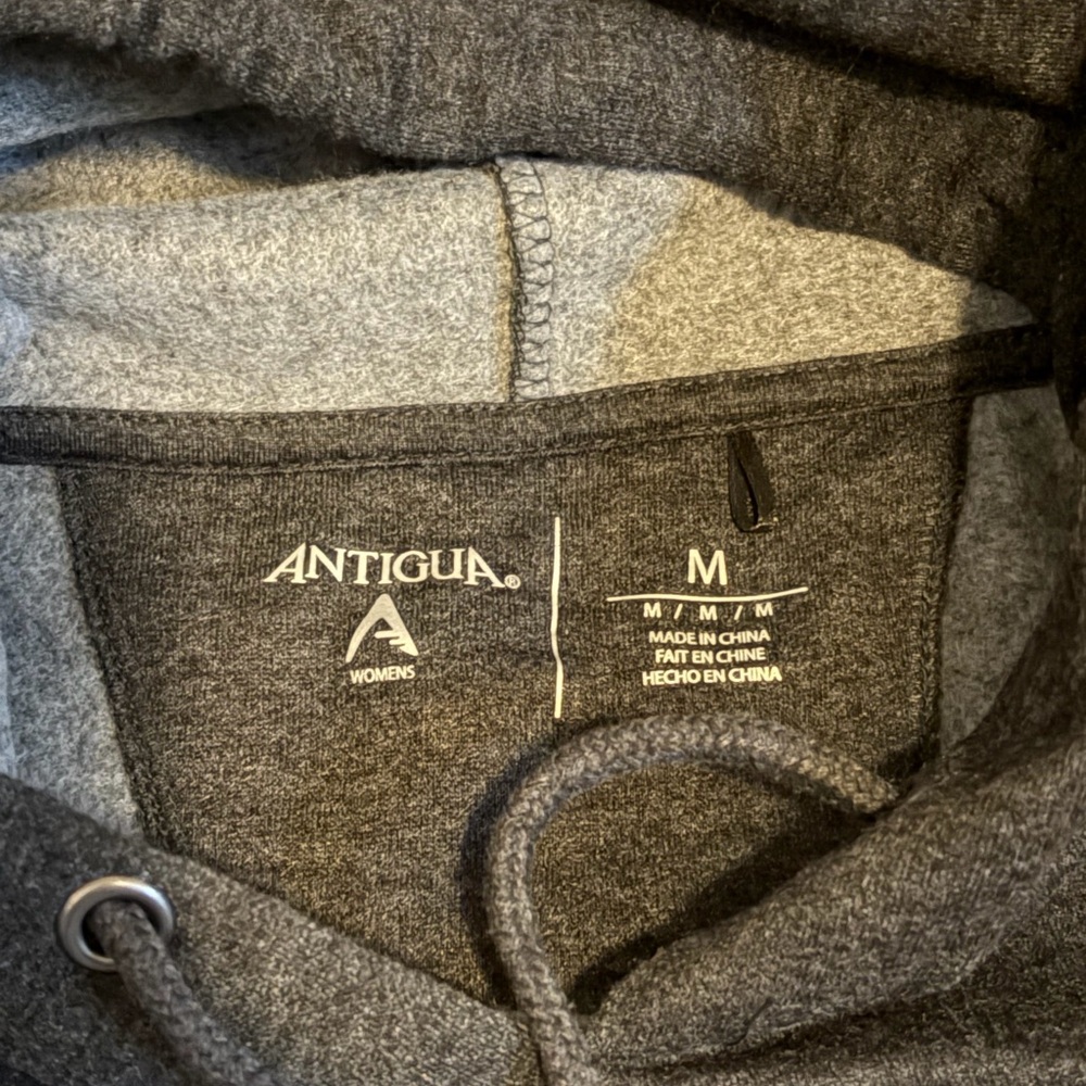 Womens Antigua Charcoal Hooded Sweatshirt w Red & White Kansas City Logo Size M - Picture 4 of 6